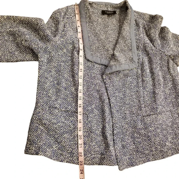 Talbots Open Cardigan Sweater Women's Size 1XP Blue Cotton Long Sleeves Pockets - Picture 8 of 11